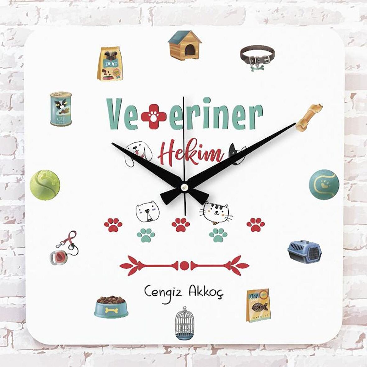 Veteriner Hekime Hediye Ahşap Saat 33cm KA01-1259