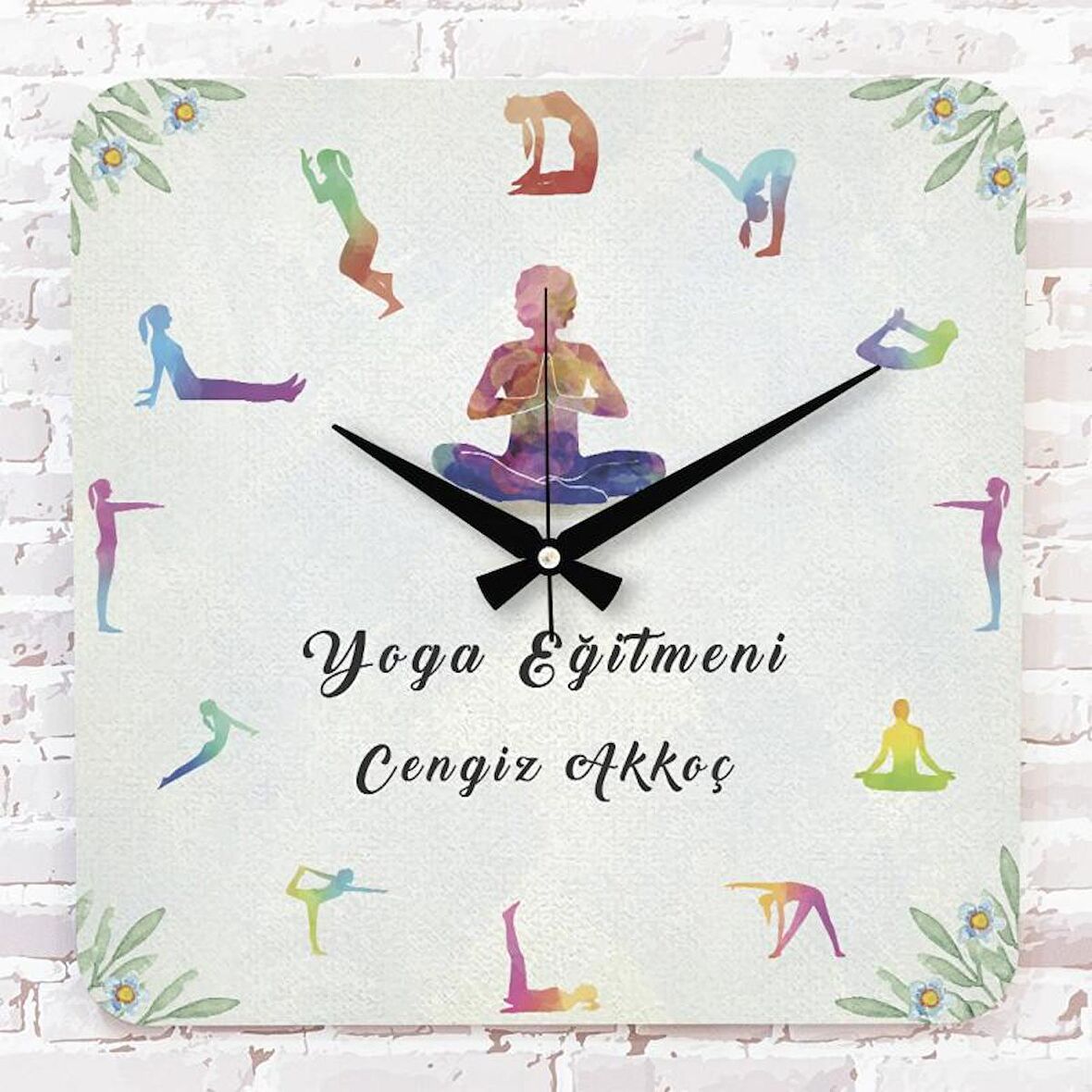 Yoga Eğitmenine Hediye Ahşap Saat 33cm KA01-1265