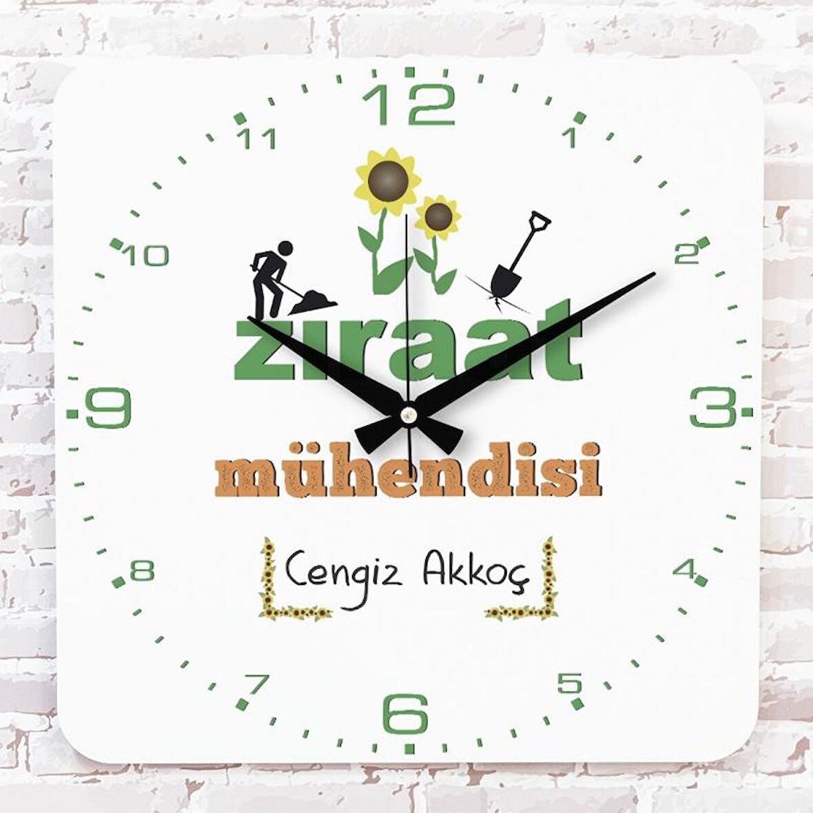 Ziraat Mühendisine Hediye Ahşap Saat 33cm KA01-1267