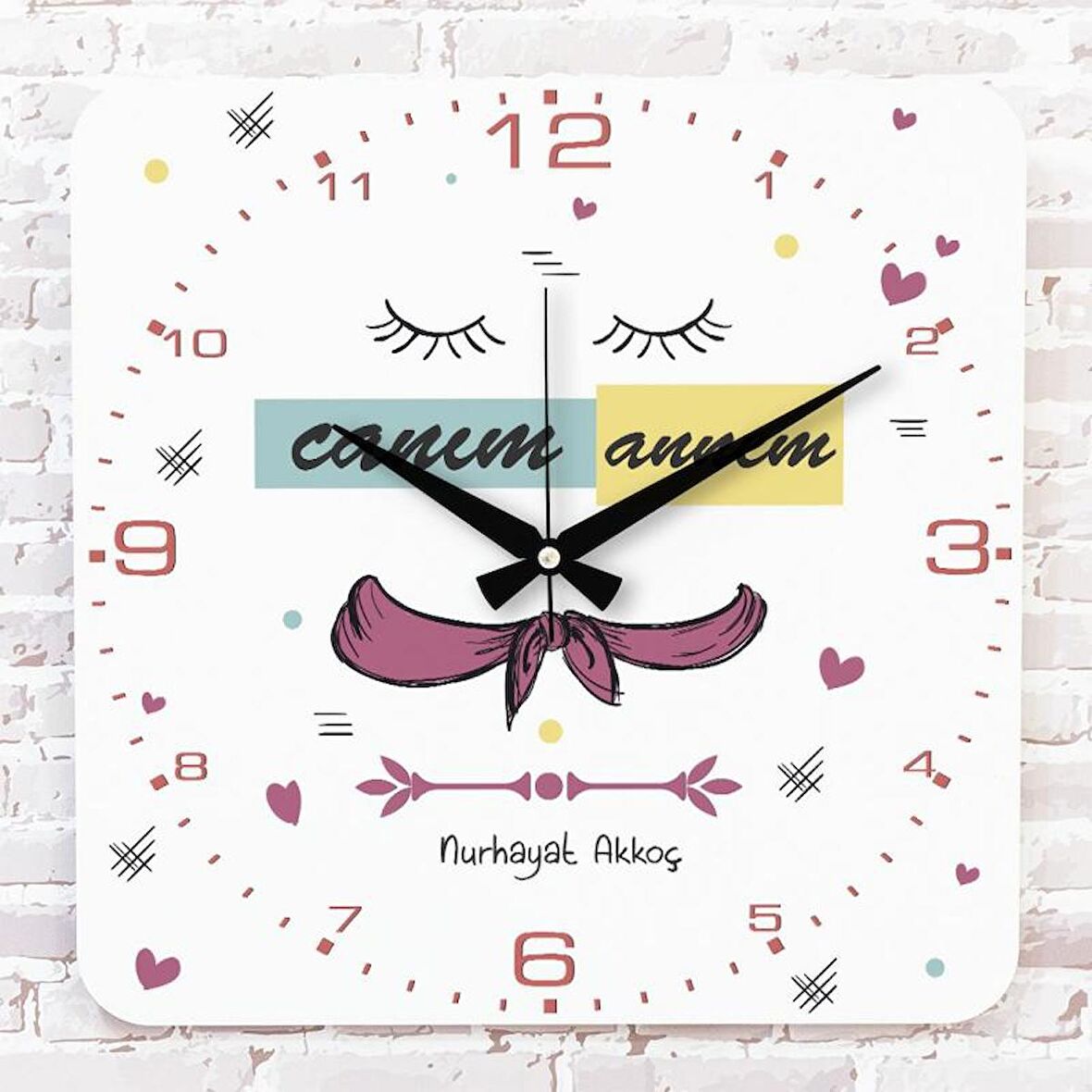 Anneler Günü Hediyesi Ahşap Saat 33cm KA01-1271