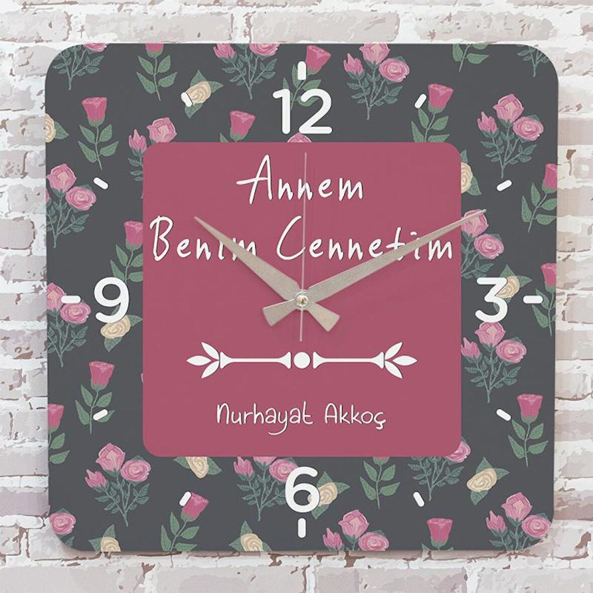 Anneler Günü Hediyesi Ahşap Saat 33cm KA01-1276