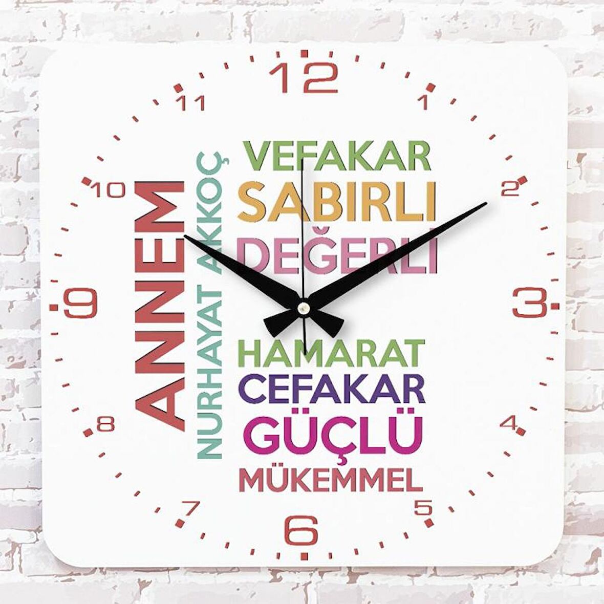 Anneler Günü Hediyesi Ahşap Saat 33cm KA01-1278