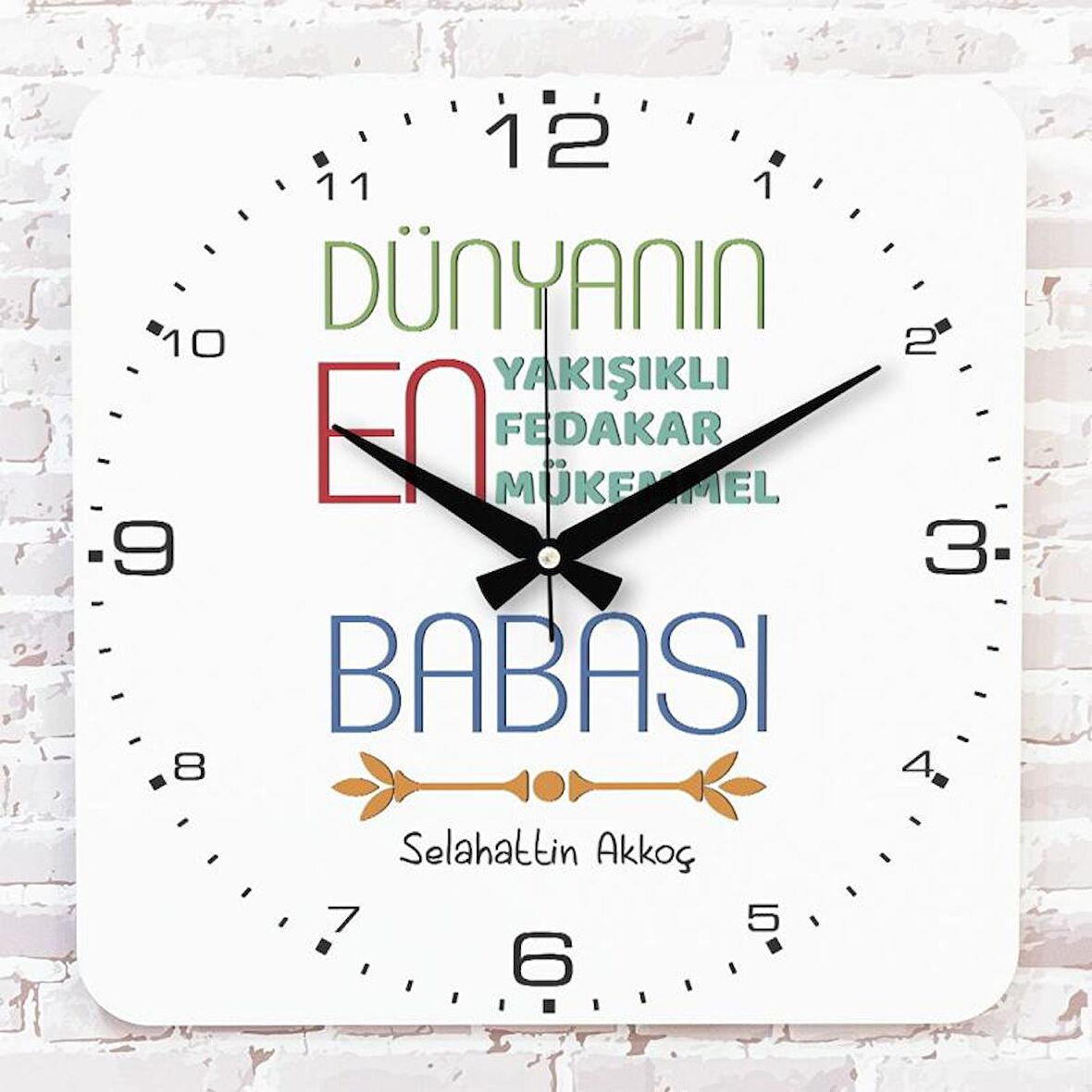 Babalar Günü Hediyesi Ahşap Saat 33cm KA01-1286