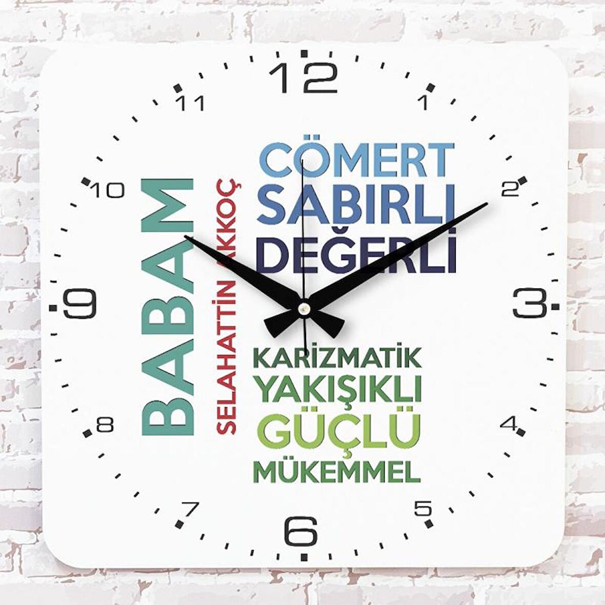 Babalar Günü Hediyesi Ahşap Saat 33cm KA01-1287