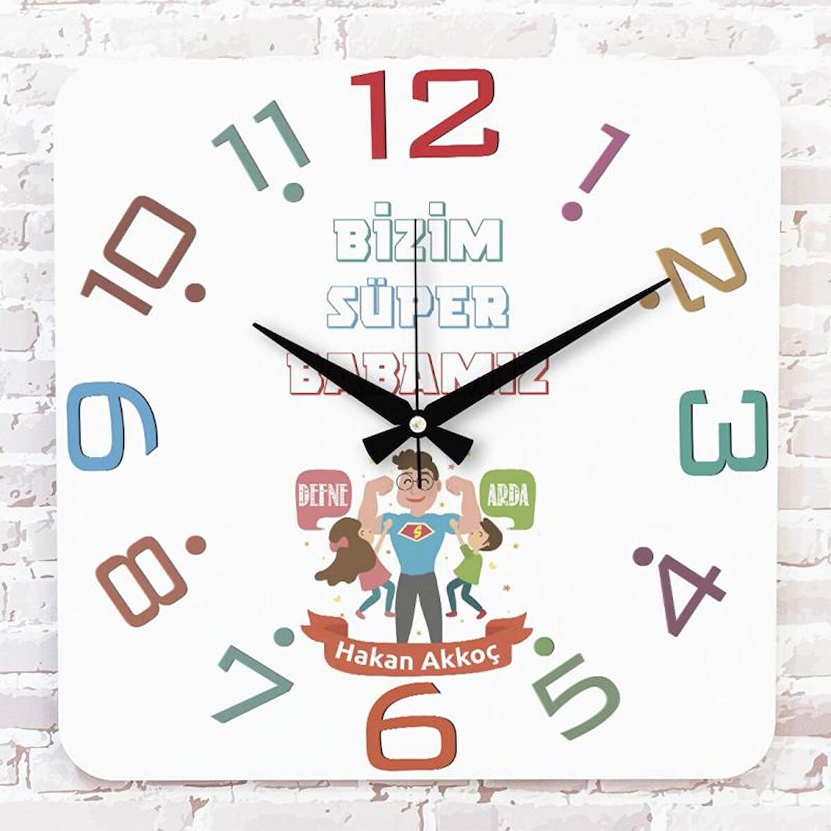 Babalar Günü Hediyesi Ahşap Saat 33cm KA01-1293