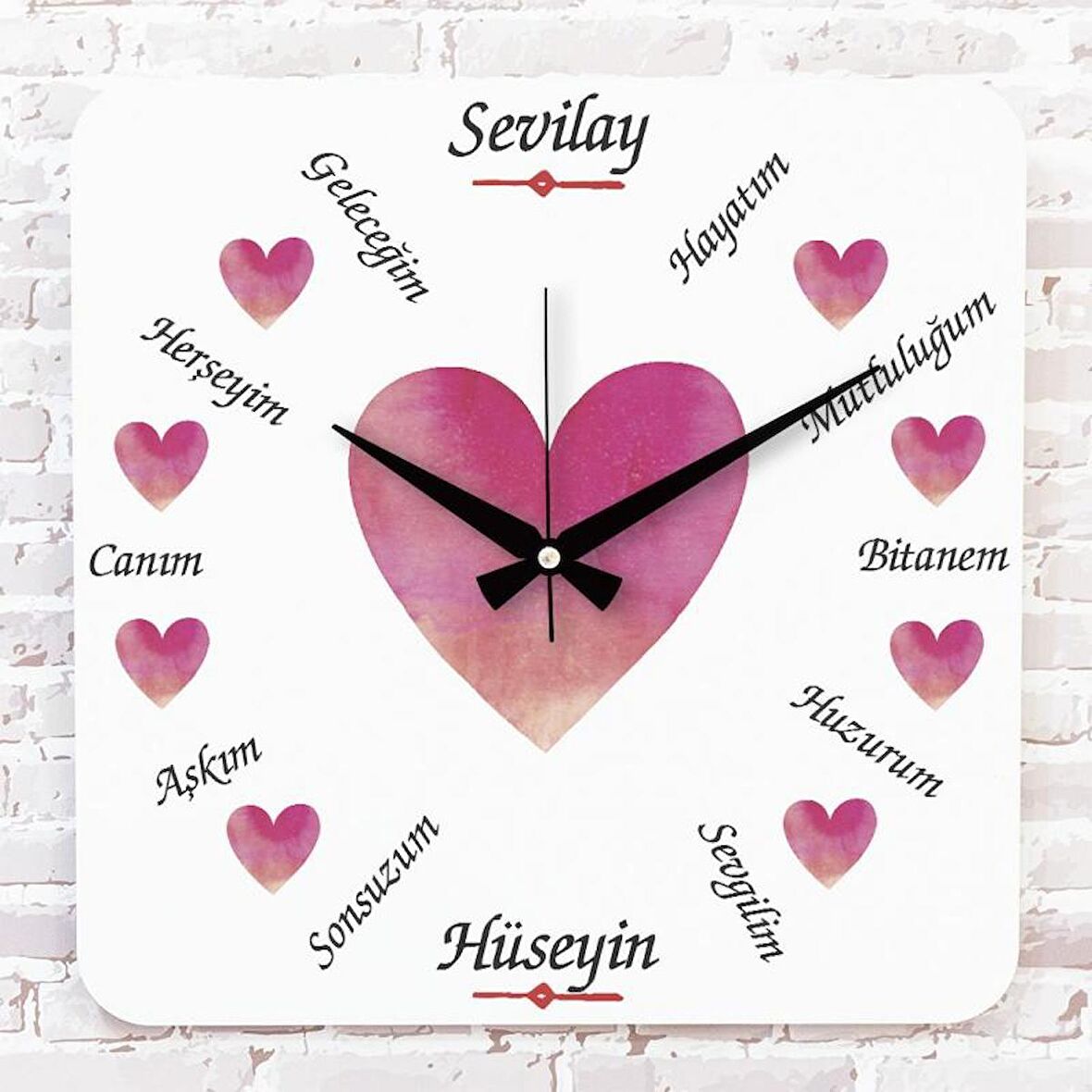 Sevgililer Günü Hediyesi Ahşap Saat 33cm KA01-1317