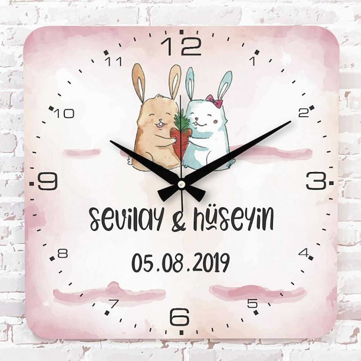 Sevgililer Günü Hediyesi Ahşap Saat 33cm KA01-1323