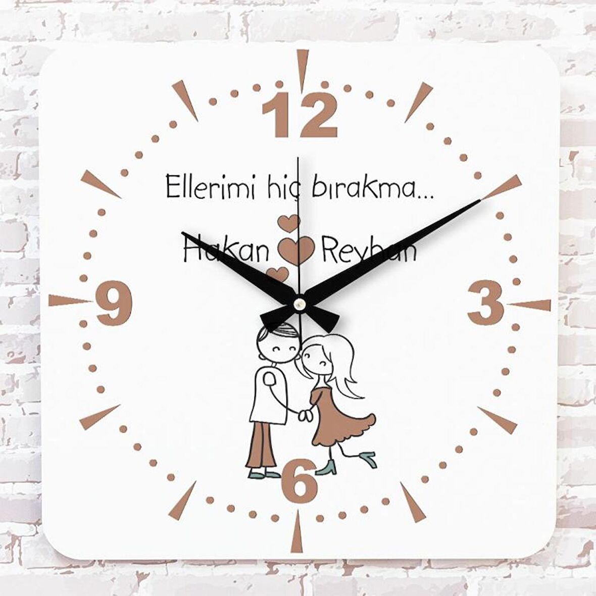 Sevgililer Günü Hediyesi Ahşap Saat 33cm KA01-1325