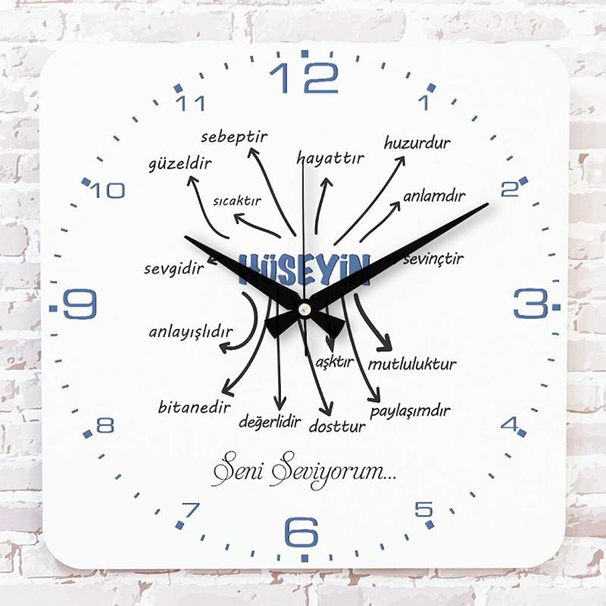 Sevgililer Günü Hediyesi Ahşap Saat 33cm KA01-1330