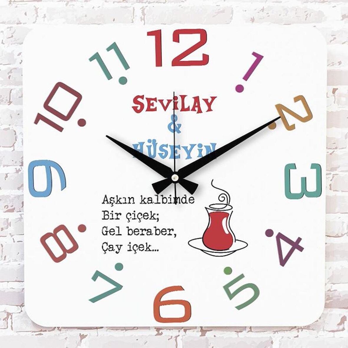 Sevgililer Günü Hediyesi Ahşap Saat 33cm KA01-1334