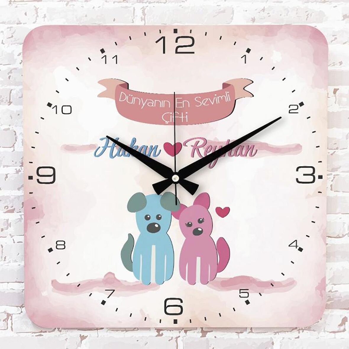 Sevgililer Günü Hediyesi Ahşap Saat 33cm KA01-1340