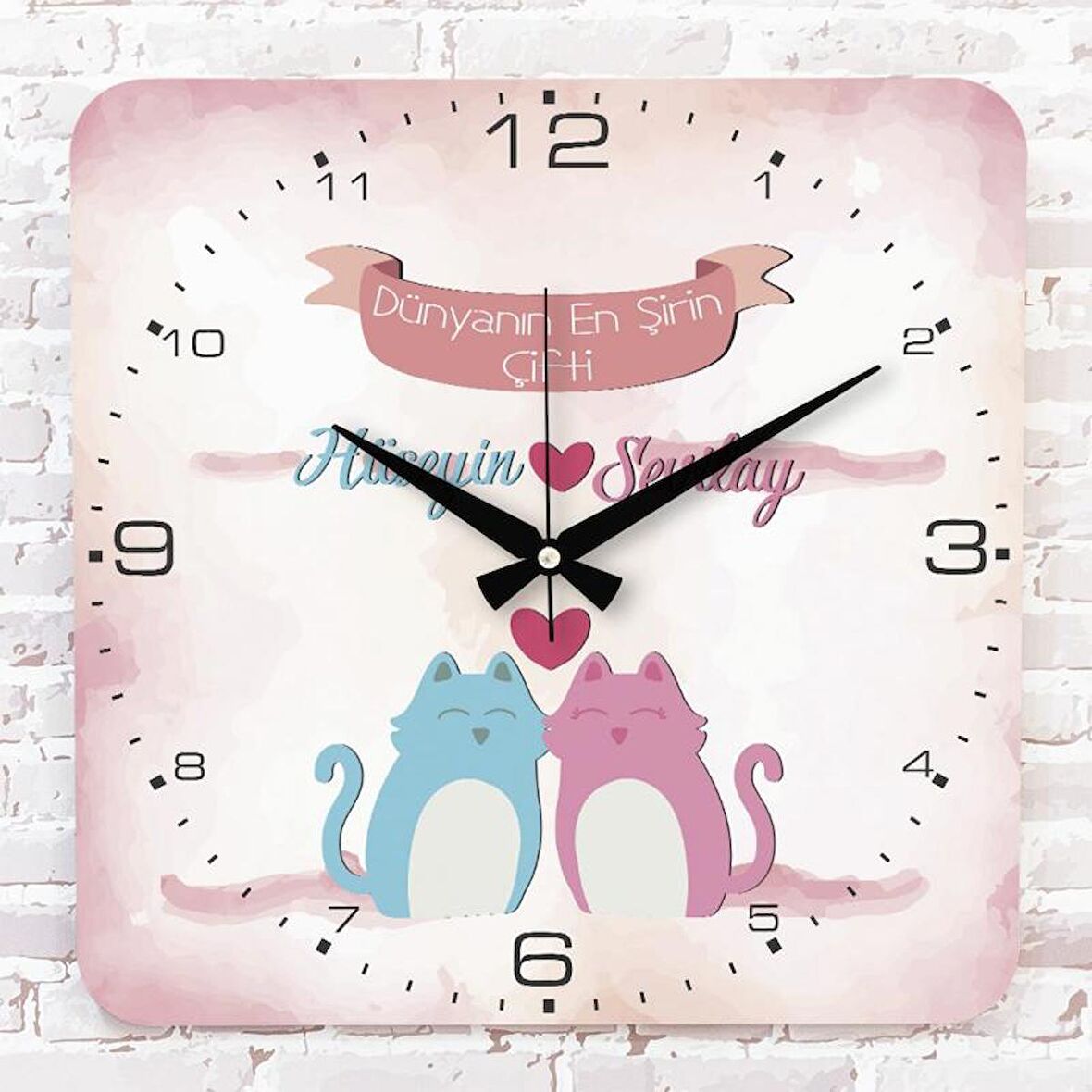 Sevgililer Günü Hediyesi Ahşap Saat 33cm KA01-1341