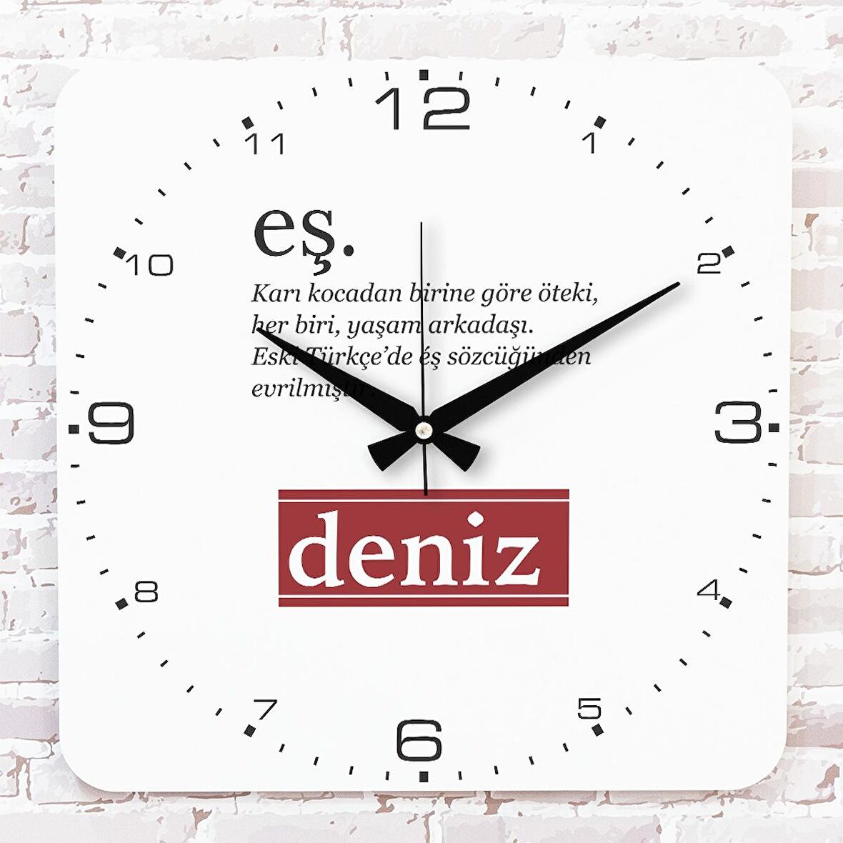 Sevgililer Günü Hediyesi Eş Anlamı Ahşap Saat 33cm KA01-1360