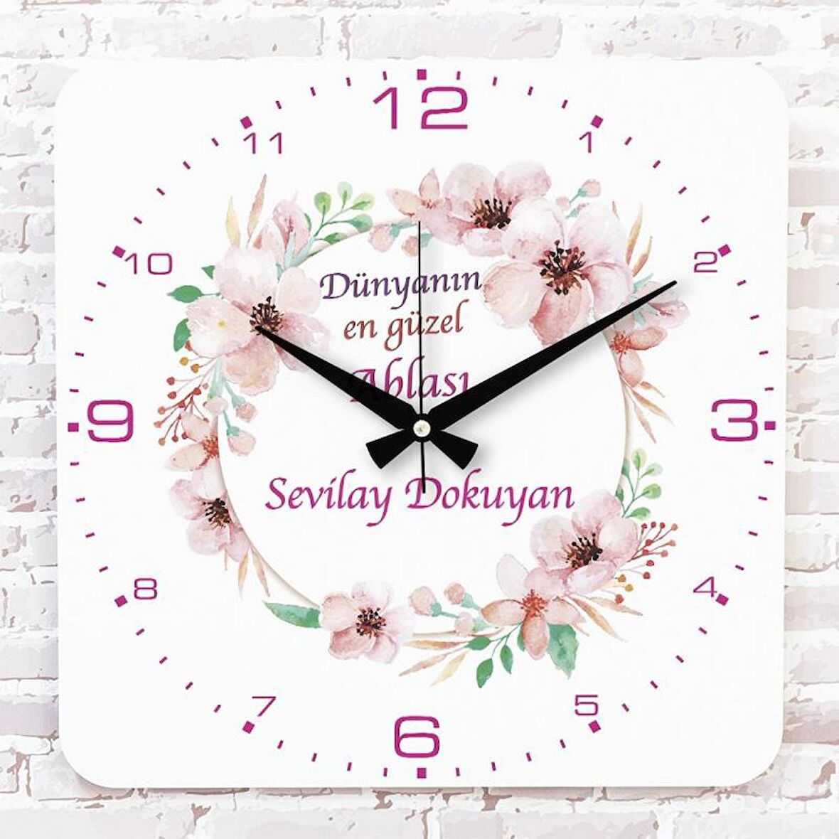 Ablaya Hediye Ahşap Saat 33cm KA01-1376