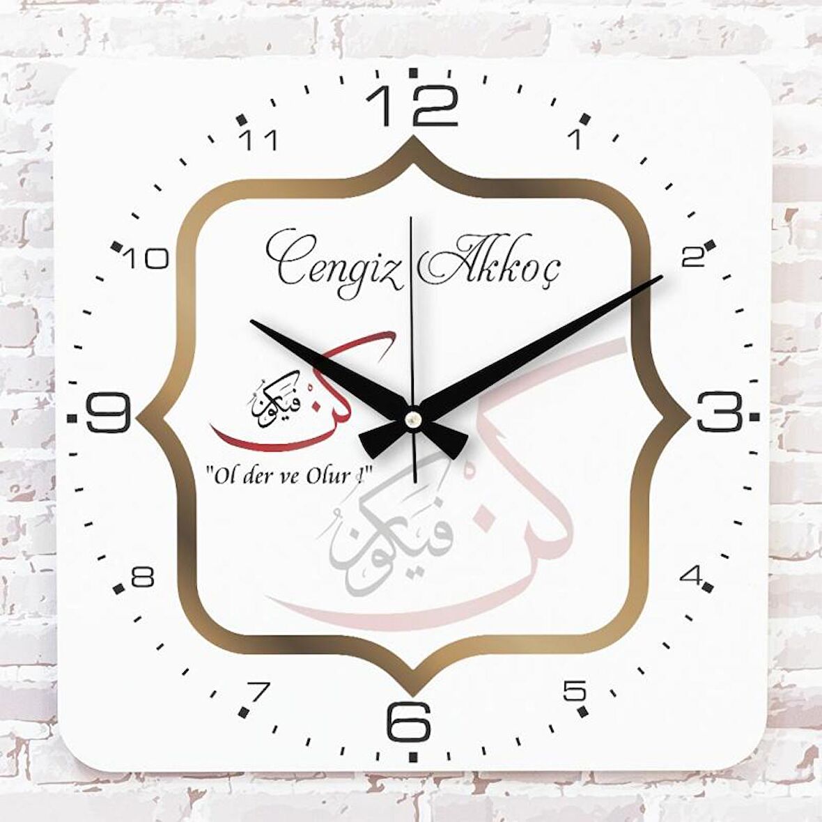 Kişiye Özel Ol der ve Olur Tasarımlı Hediye Ahşap Saat 33cm KA01-1442