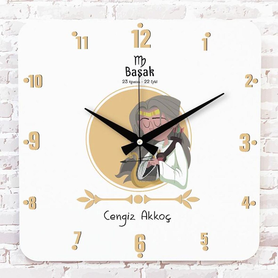 Başak Burcuna Hediye Ahşap Saat 33cm KA01-1487