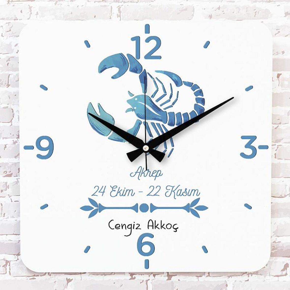 Akrep Burcuna Hediye Ahşap Saat 33cm KA01-1496