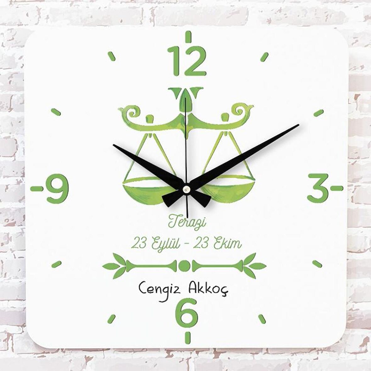 Terazi Burcuna Hediye Ahşap Saat 33cm KA01-1505