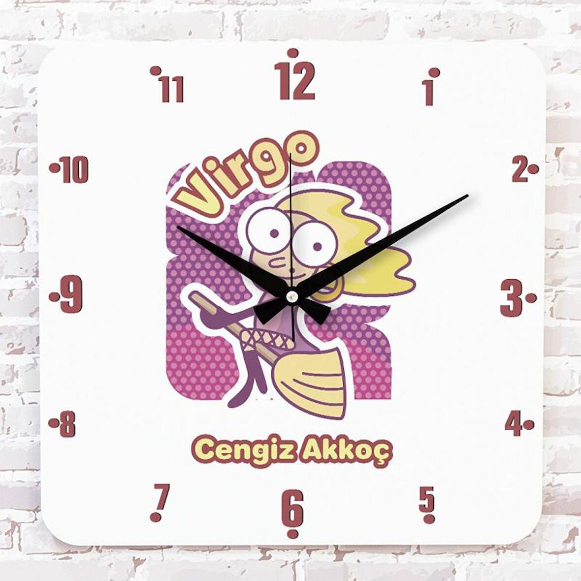 Başak Burcuna Hediye Ahşap Saat 33cm KA01-1511