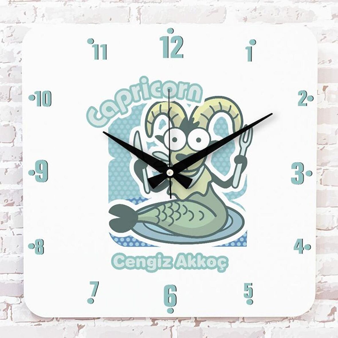 Oğlak Burcuna Hediye Ahşap Saat 33cm KA01-1516