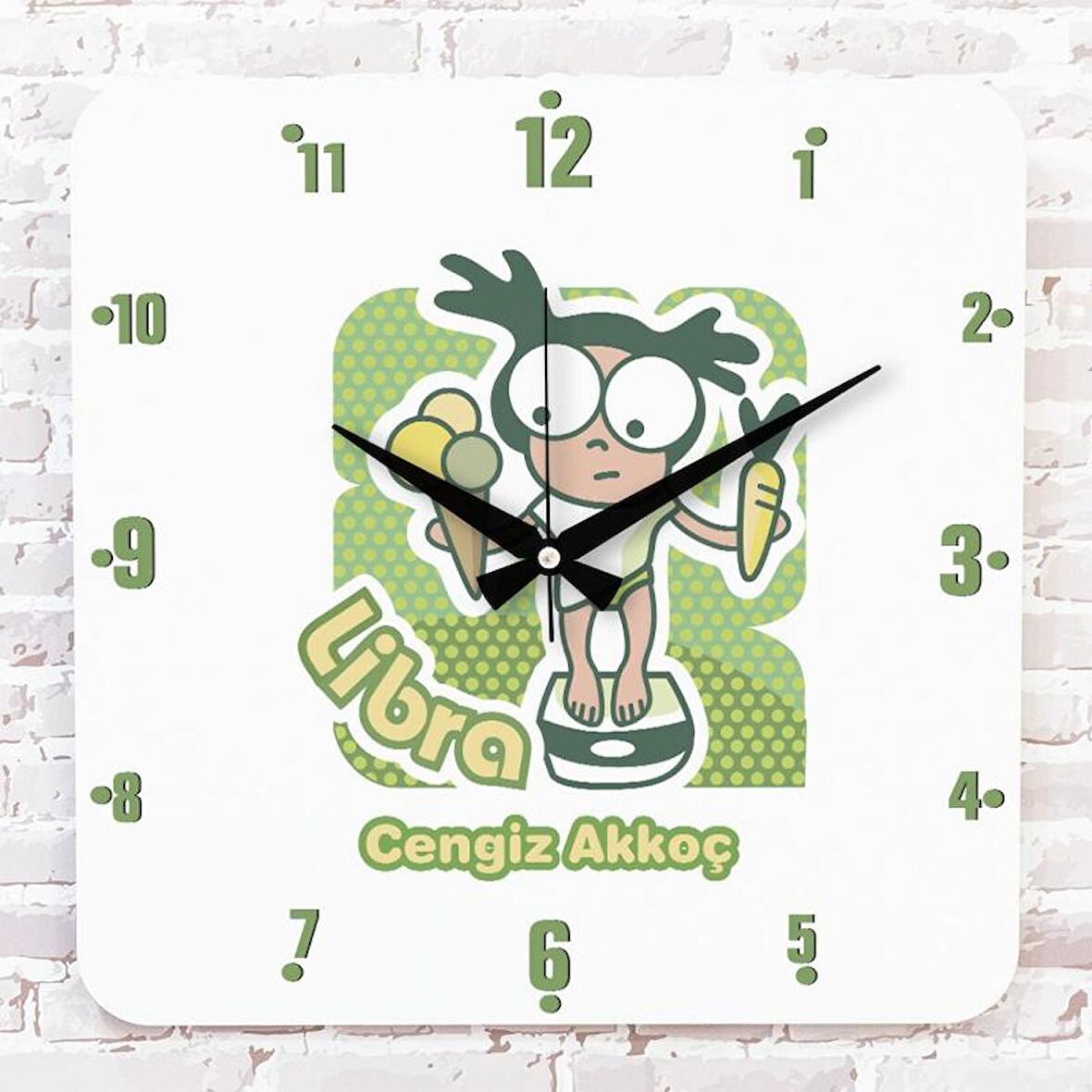 Terazi Burcuna Hediye Ahşap Saat 33cm KA01-1517