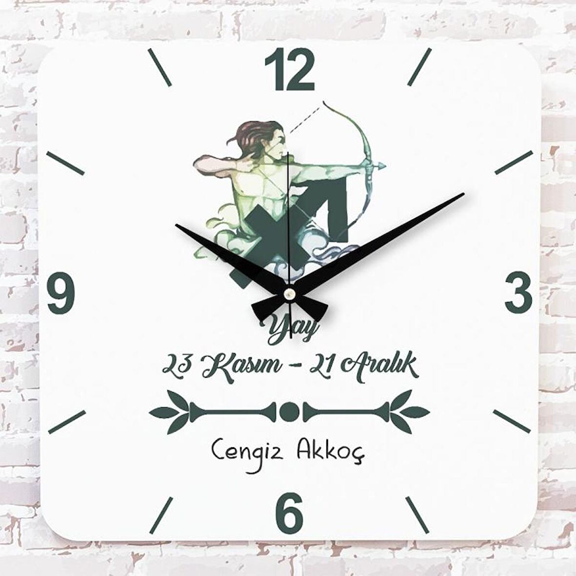 Yay Burcuna Hediye Ahşap Saat 33cm KA01-1530