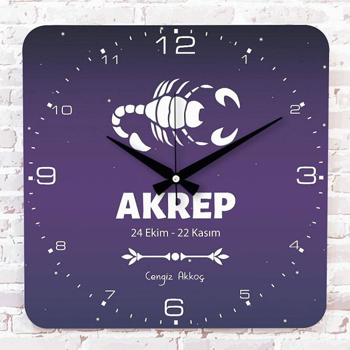 Akrep Burcuna Hediye Ahşap Saat 33cm KA01-1532