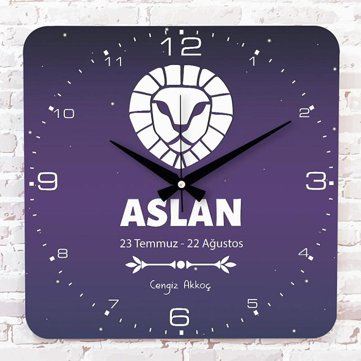 Aslan Burcuna Hediye Ahşap Saat 33cm KA01-1533