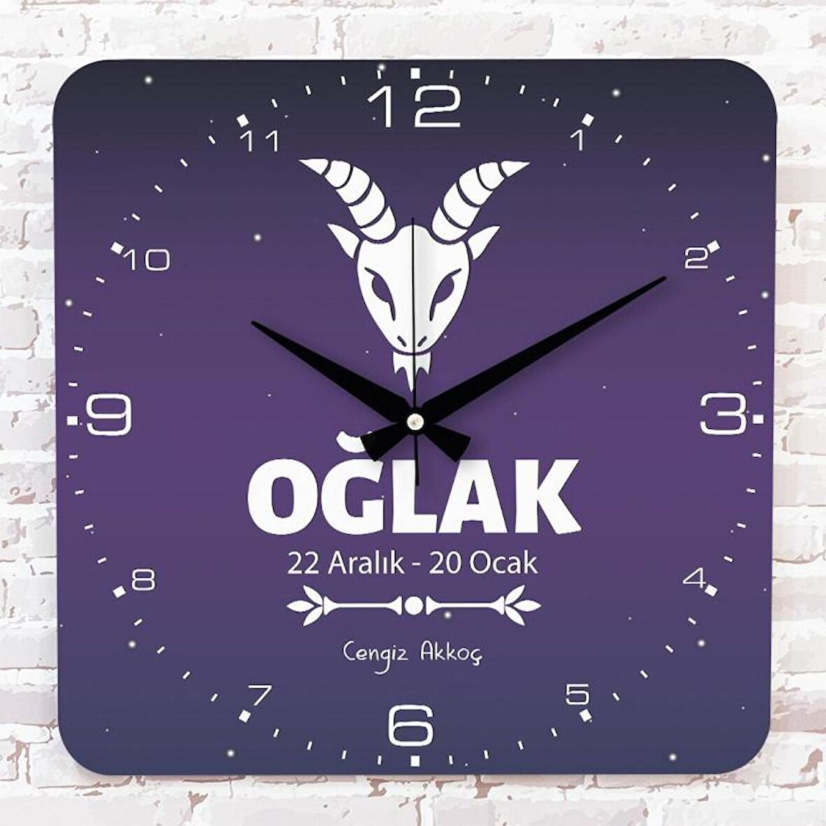 Oğlak Burcuna Hediye Ahşap Saat 33cm KA01-1540