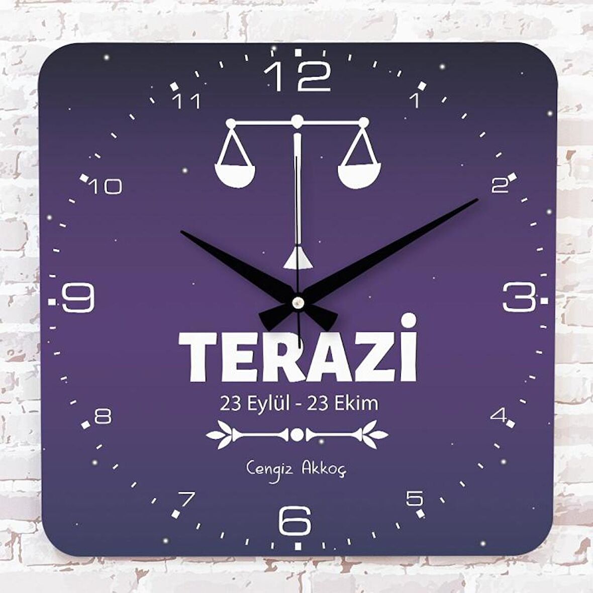 Terazi Burcuna Hediye Ahşap Saat 33cm KA01-1541