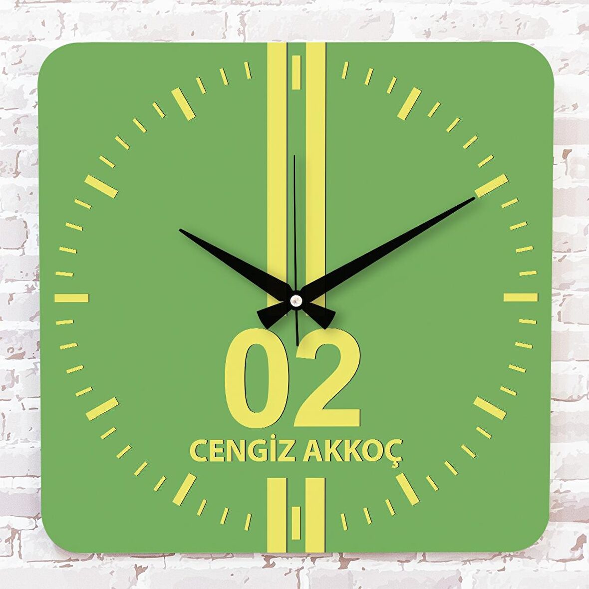 Sarı & Yeşil Adıyamanlılara Özel Hediye Ahşap Saat 33cm KA01-1549