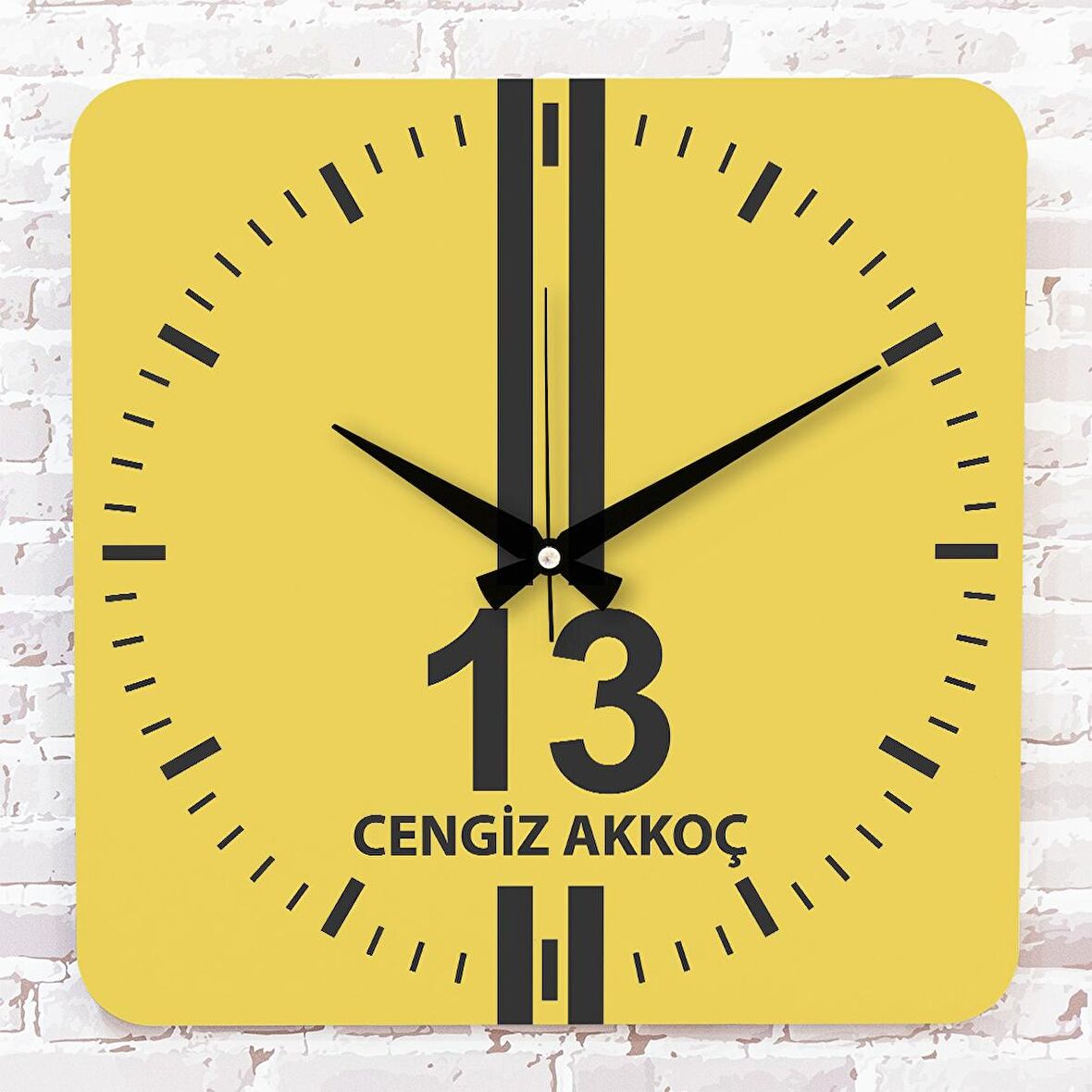 Sarı & Siyah Bitlislilere Özel Ahşap Saat 33cm KA01-1564