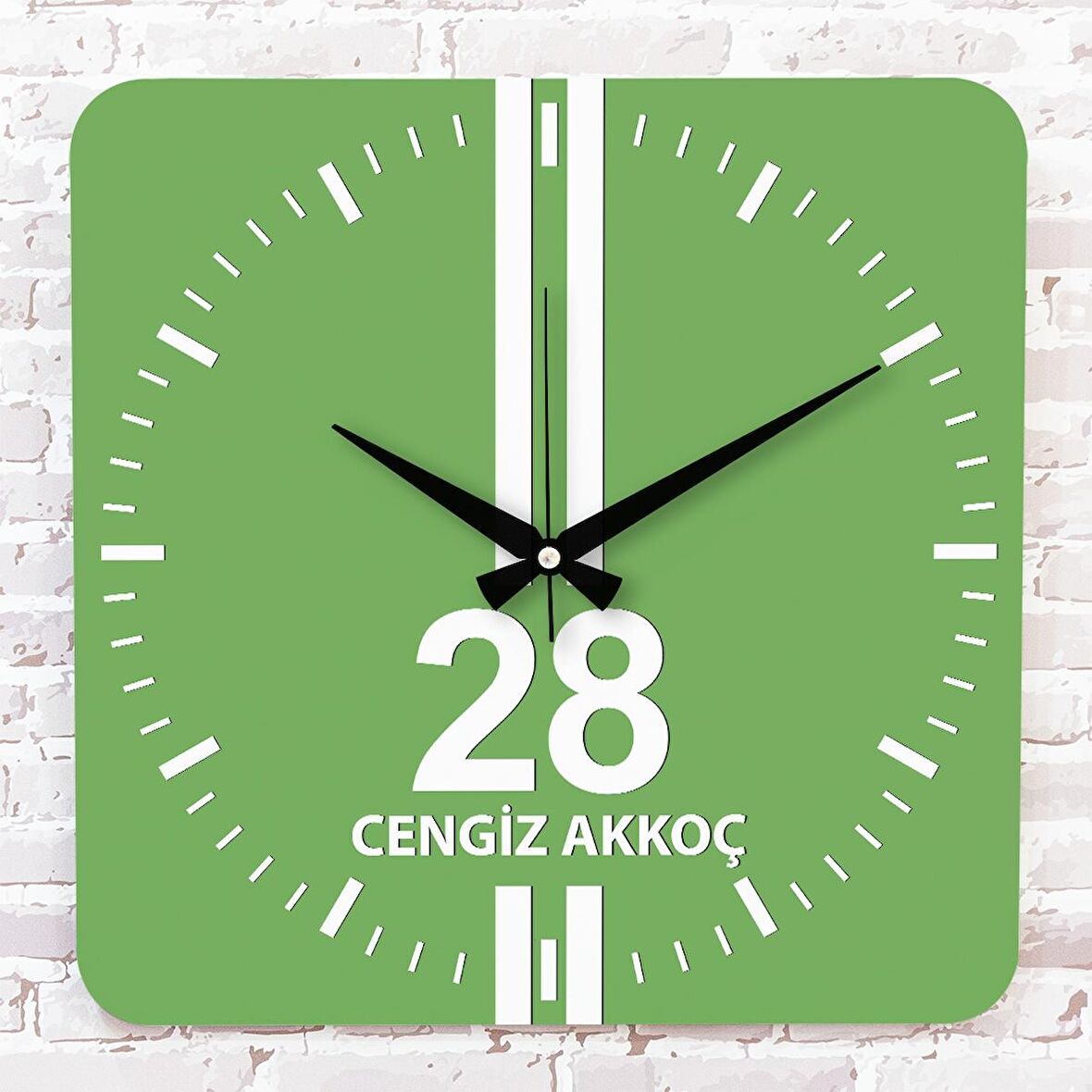 Yeşil & Beyaz Giresunlulara Özel Ahşap Saat 33cm KA01-1579