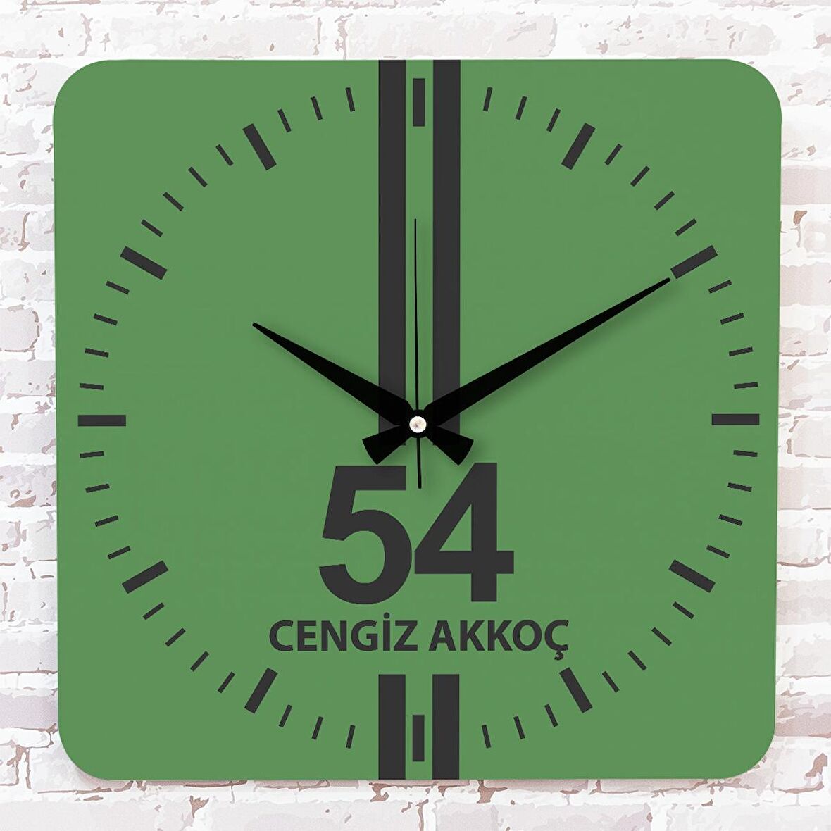 Yeşil & Siyah Sakaryalılara Özel Ahşap Saat 33cm KA01-1610