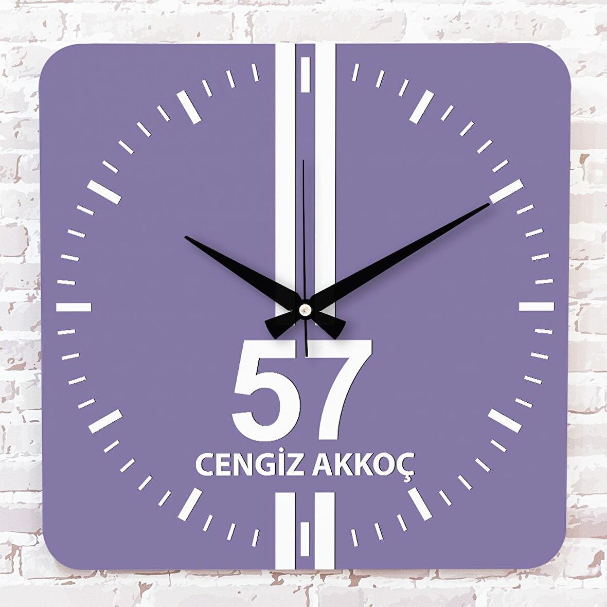 Mor & Beyaz Sinoplulara Özel Ahşap Saat 33cm KA01-1613