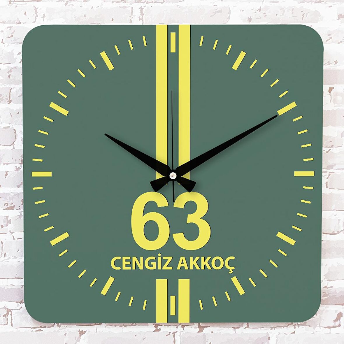 Sarı & Yeşil Şanlıurfalılara Ahşap Saat 33cm KA01-1619