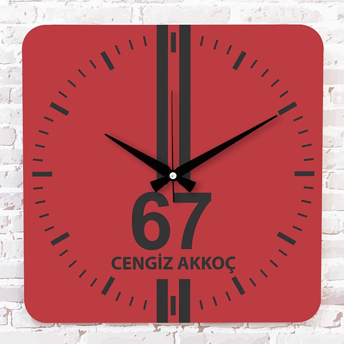 Kırmızı & Siyah Zonguldaklılara Ahşap Saat 33cm KA01-1623