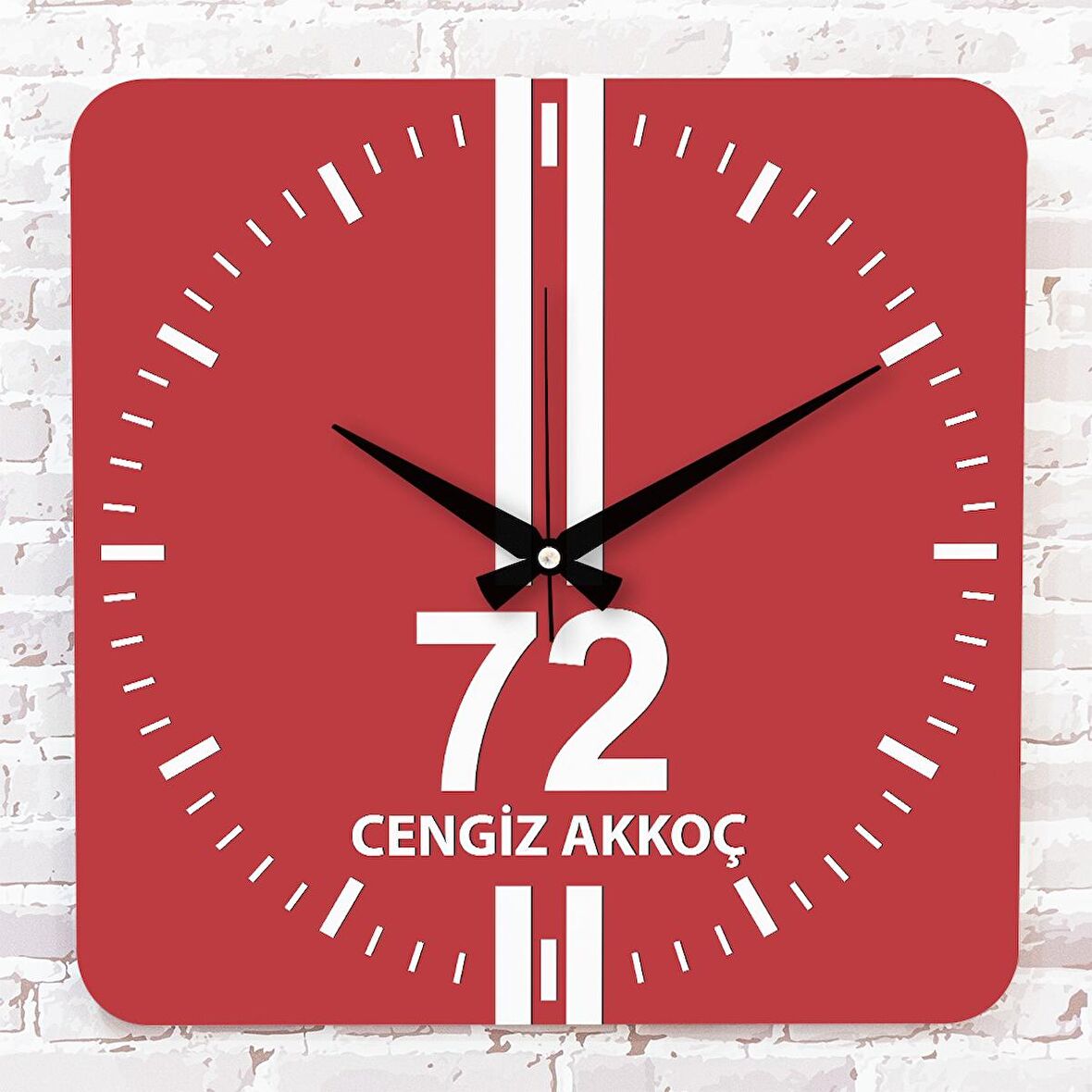 Kırmızı & Beyaz Batmanlılara Özel Ahşap Saat 33cm KA01-1628