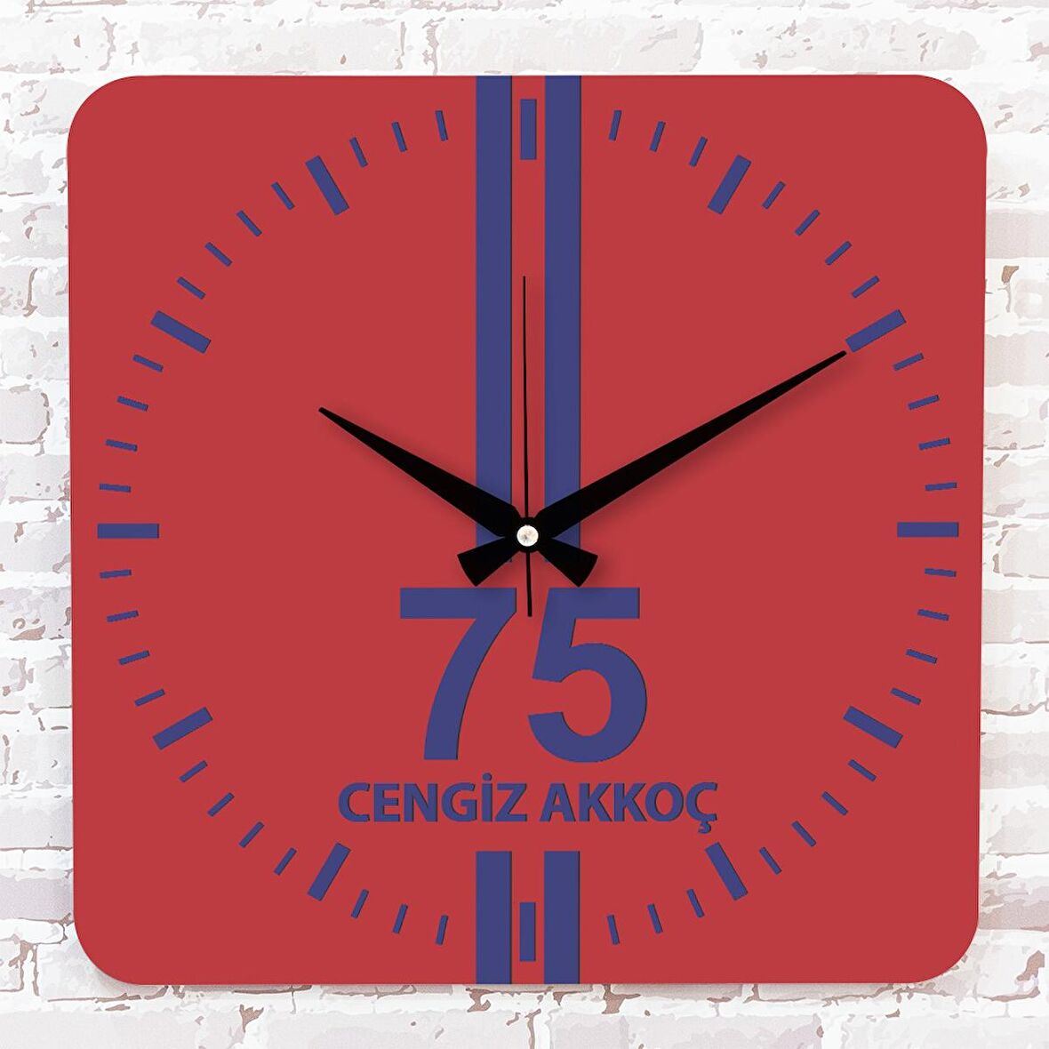 Kırmızı & Lacivert Ardahanlılara Özel Ahşap Saat 33cm KA01-1631
