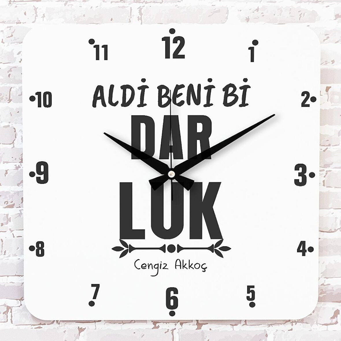 Karadenizliye Hediye Aldı Beni Bi Darluk Tasarımlı Ahşap Saat 33cm KA01-1644