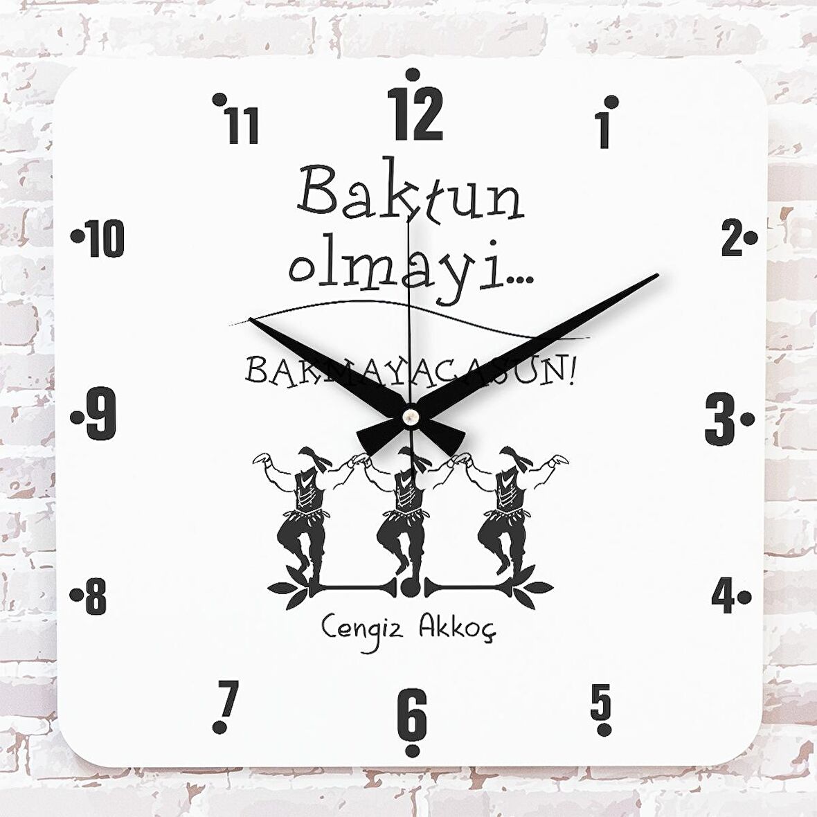 Karadenizliye Hediye Bakmayacasun Tasarımlı Ahşap Saat 33cm KA01-1646
