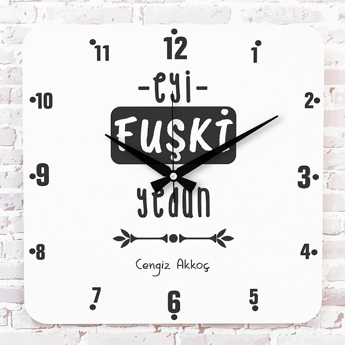 Karadenizliye Hediye Eyi Fuşki Yedun Tasarımlı Ahşap Saat 33cm KA01-1653