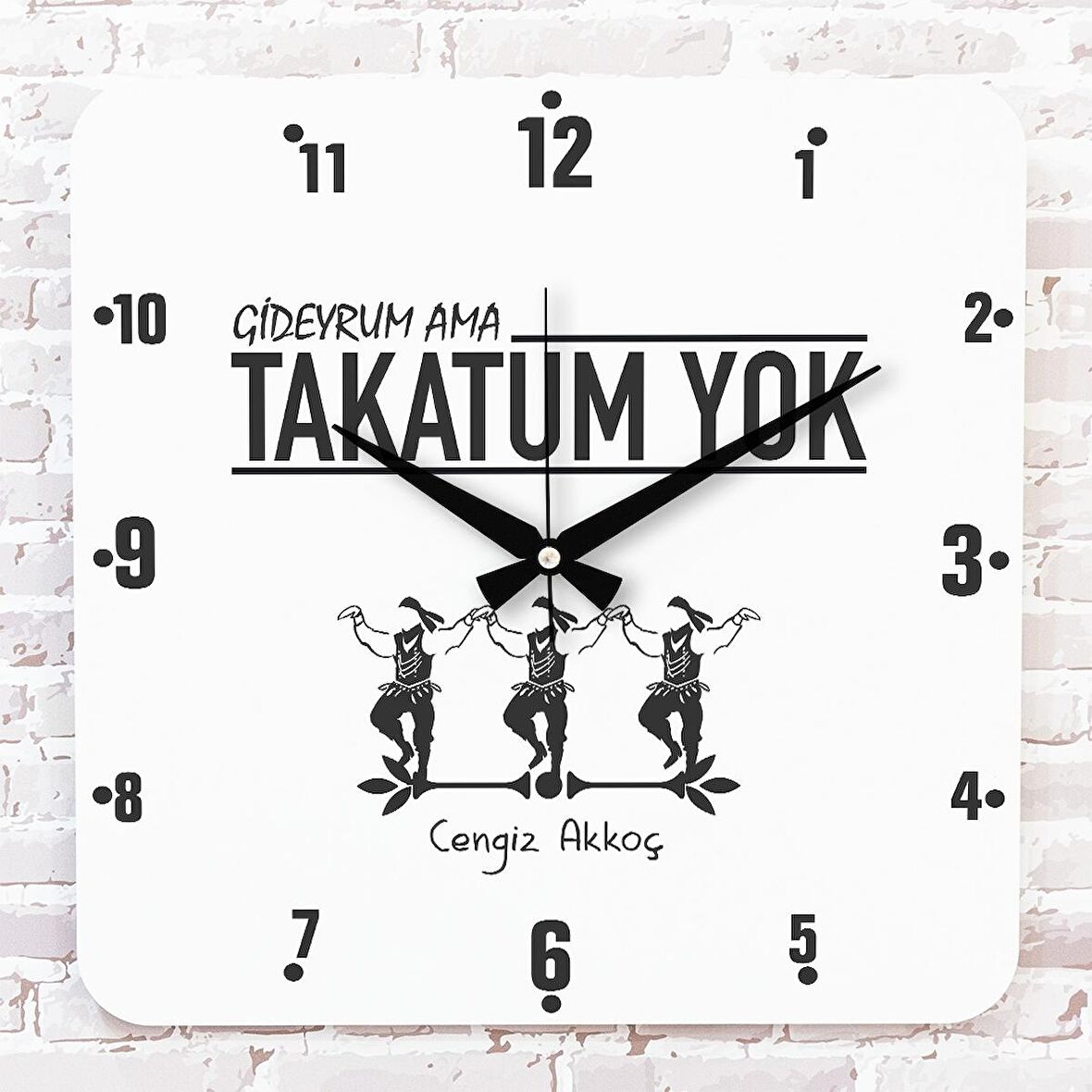 Karadenizliye Hediye Gideyrum Ama Takatum Yok Tasarımlı Ahşap Saat 33cm KA01-1655