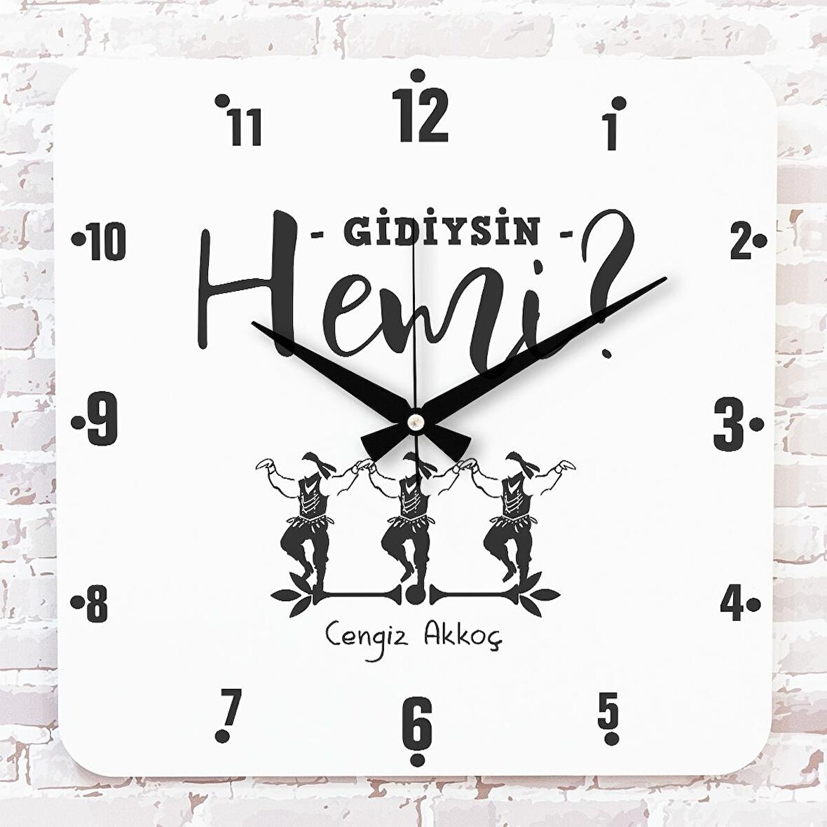 Karadenizliye Hediye Gidiysin Emi Tasarımlı Ahşap Saat 33cm KA01-1656