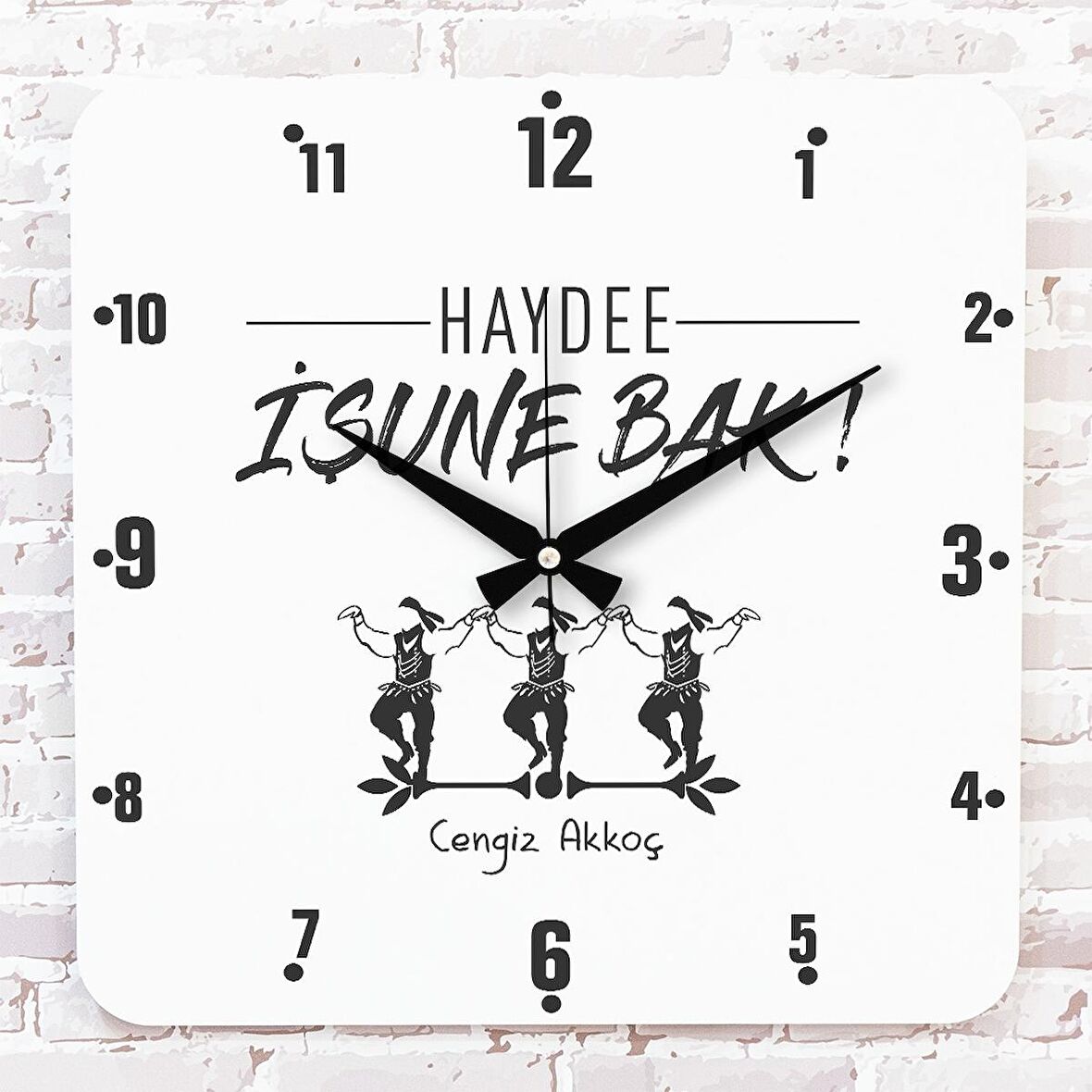 Karadenizliye Hediye İşune Bak Tasarımlı Ahşap Saat 33cm KA01-1667