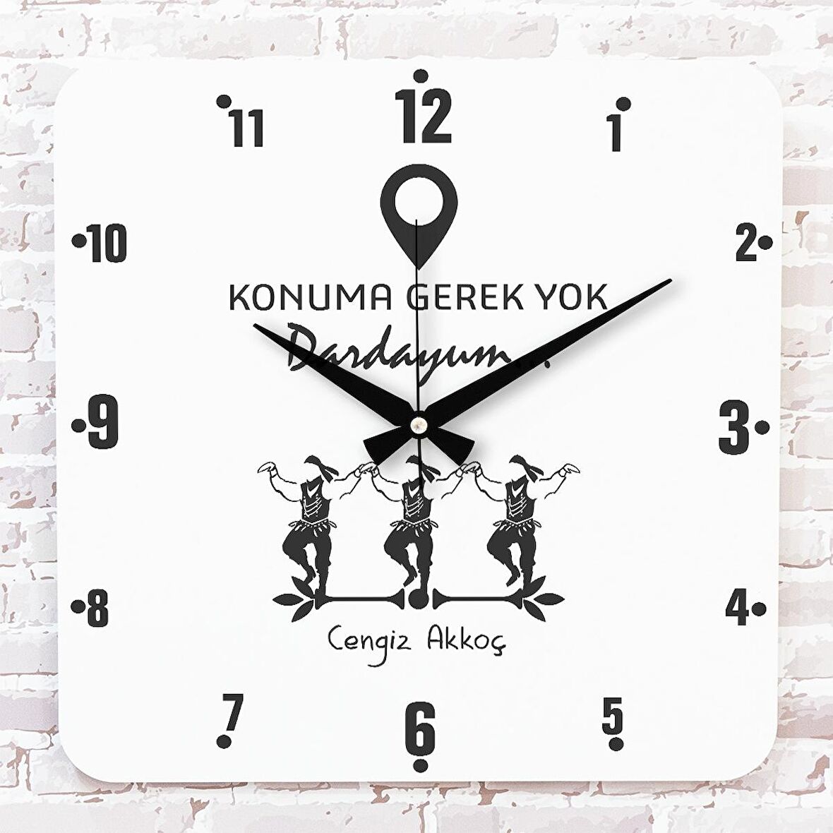 Karadenizliye Hediye Dardayum Tasarımlı Ahşap Saat 33cm KA01-1668