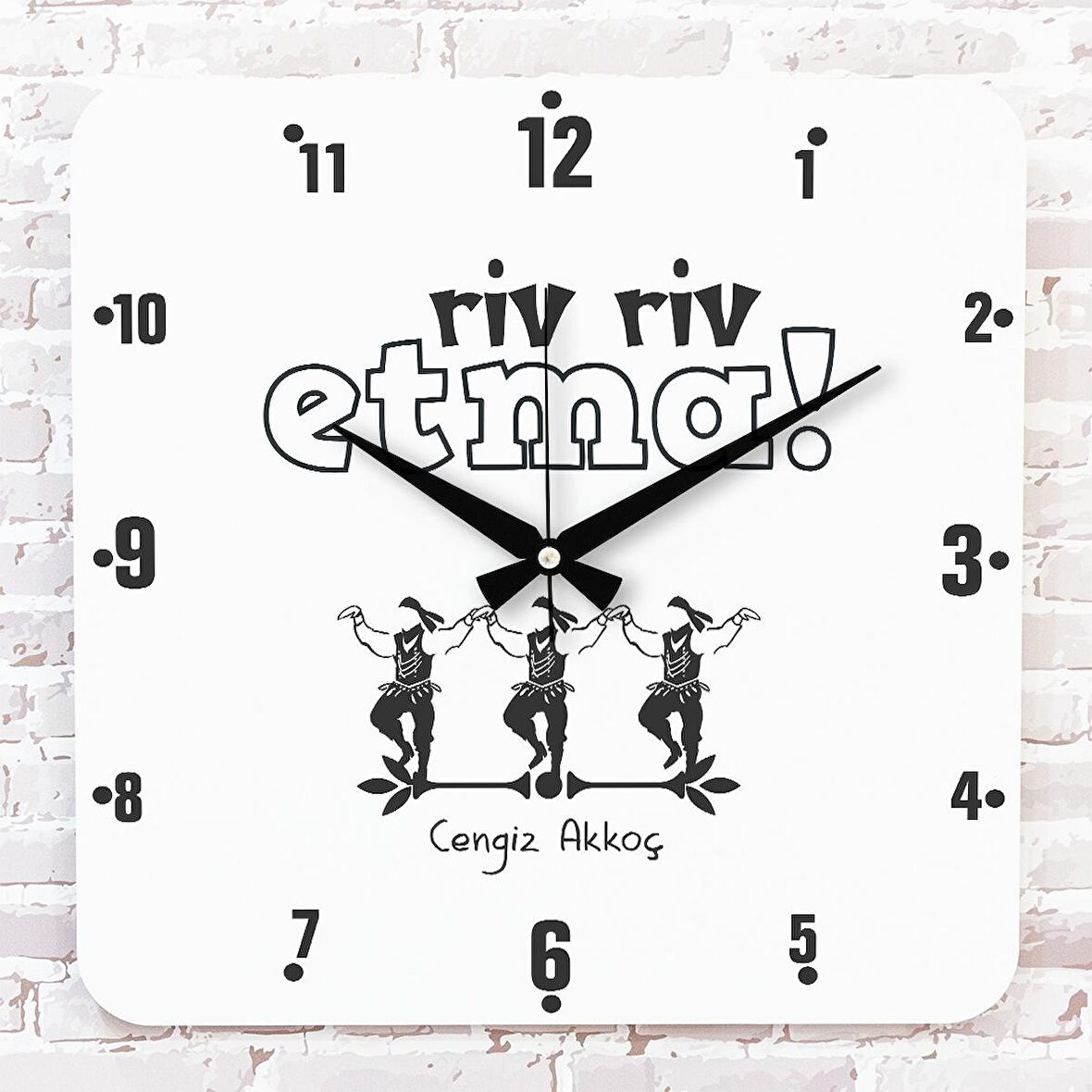 Karadenizliye Hediye Riv Riv Etma Tasarımlı Ahşap Saat 33cm KA01-1671