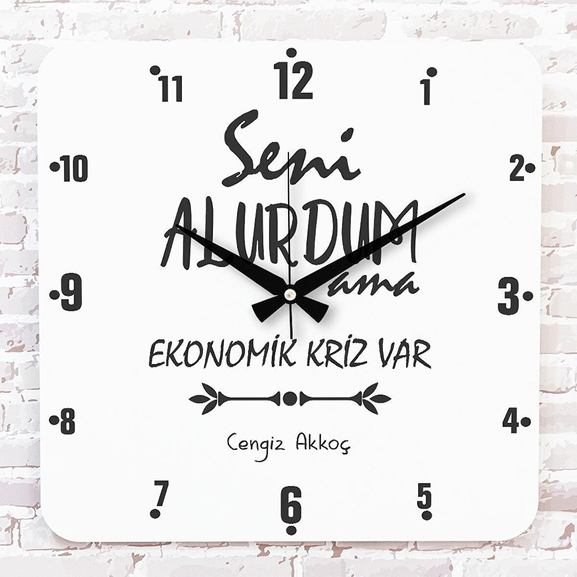 Karadenizliye Hediye Seni Alurdum Ama Tasarımlı Ahşap Saat 33cm KA01-1673