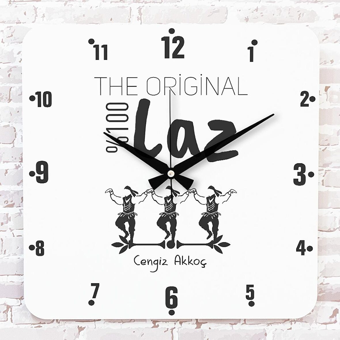 Karadenizliye Hediye The Original Laz Tasarımlı Ahşap Saat 33cm KA01-1676