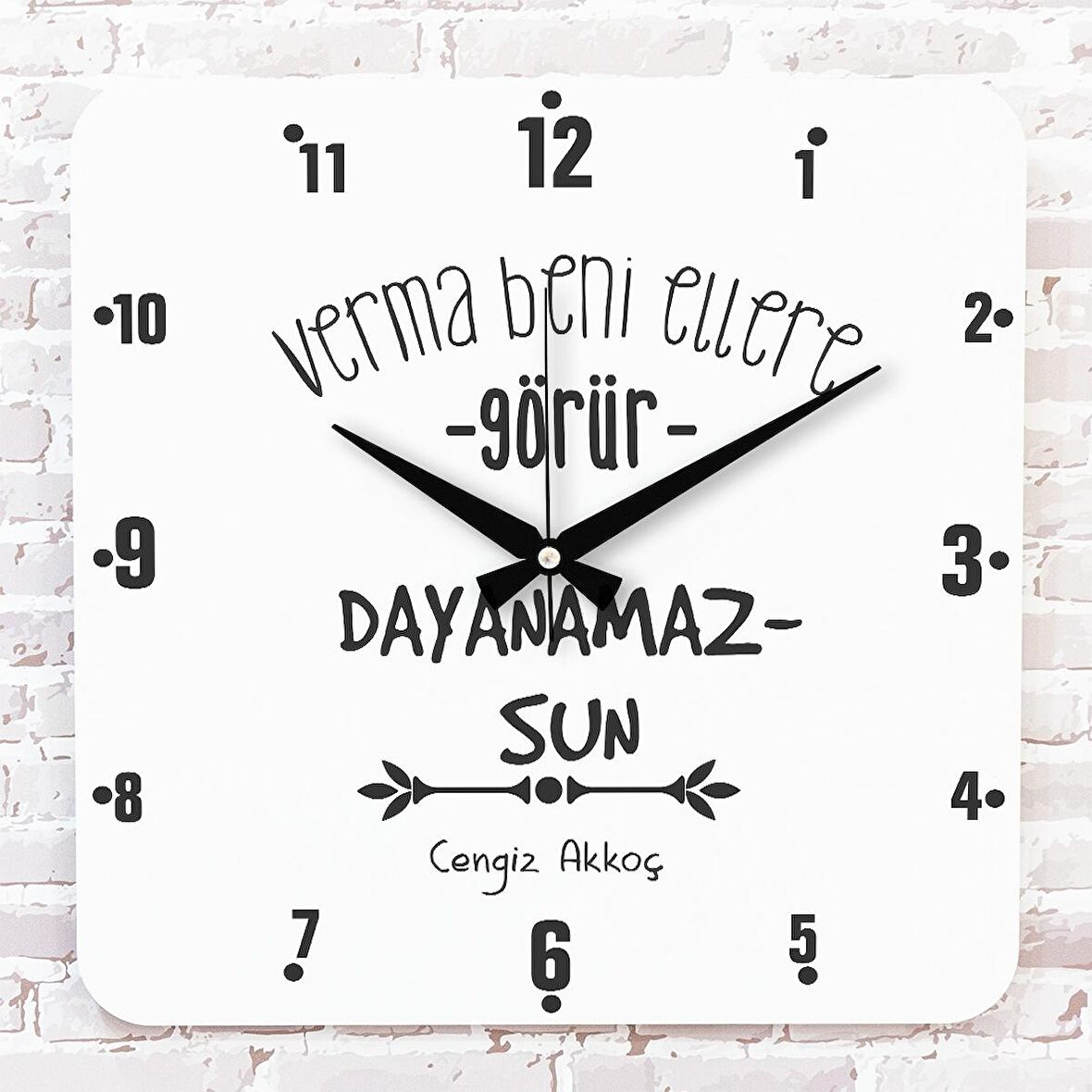 Karadenizliye Hediye Verma Beni Ellere Tasarımlı Ahşap Saat 33cm KA01-1680